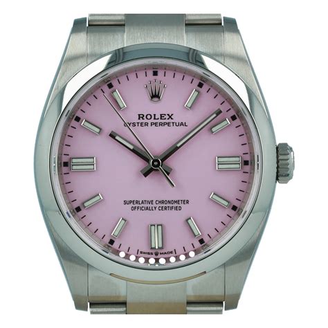 rolex oyster perpetual 'candy pink' in 36mm|Rolex perpetual 36 for sale.